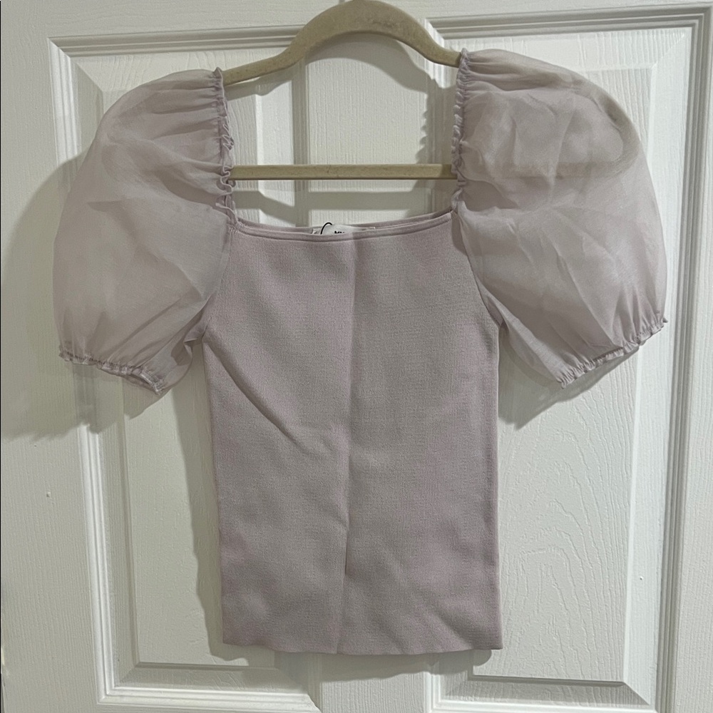 Puff Sleeve Lavender Top Mango